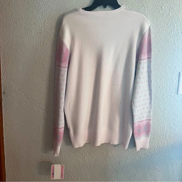 Hello Kitty Pink and White Crew Neck Sweater - Picture 3 of 7